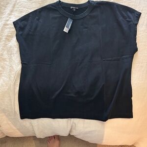 James Perse Heavy Luxe Jersey Cap Sleeve Tee/ NWT/ Black/ Size 3